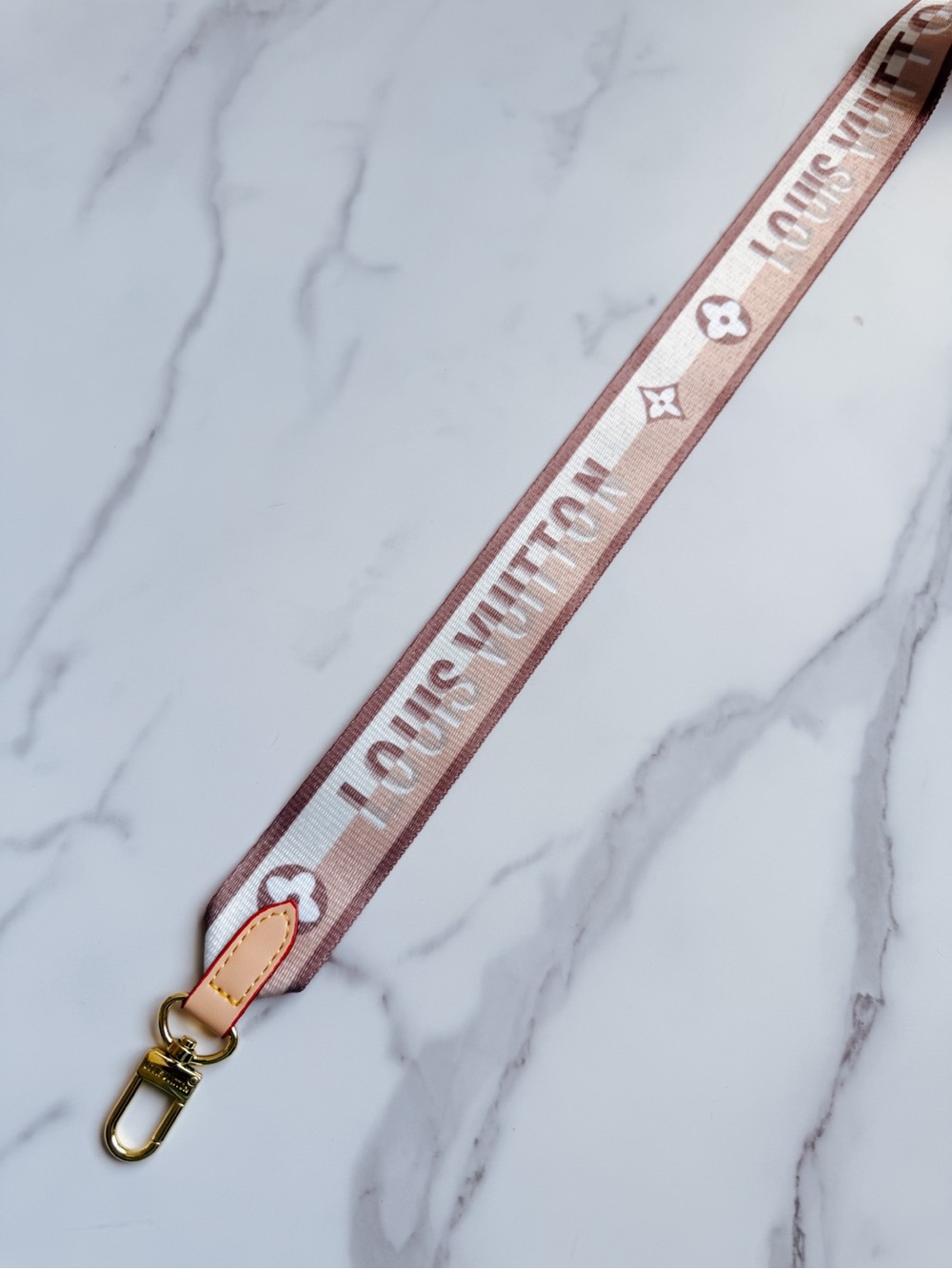 LV Designer logo Bandouliere replacement Beige guitar Strap - Picture 4 of 7
